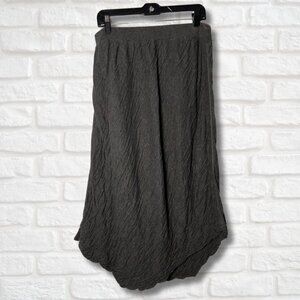 Asymetrical Crinkled Cotton Maxi Skirt